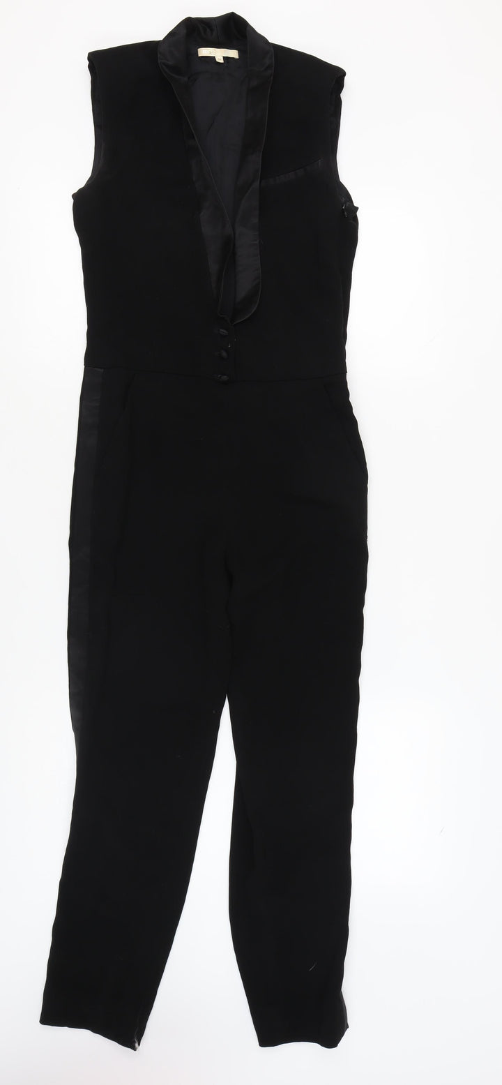 Maje Women's Black Sleeveless Jumpsuit, Size 6, Formal One-Piece