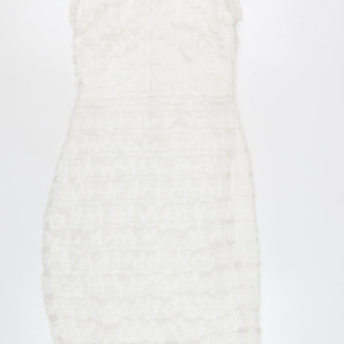Lipsy Women's White Sheath Dress Size 8 Party Elegant
