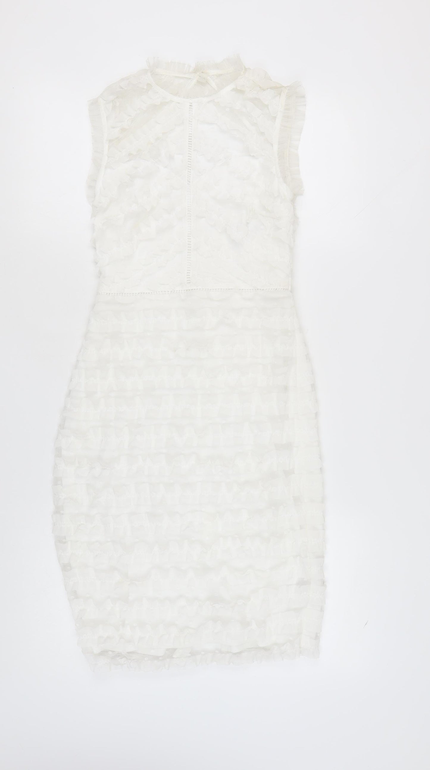 Lipsy Women's White Sheath Dress Size 8 Party Elegant