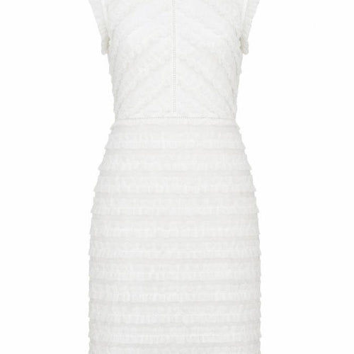Lipsy Women's White Sheath Dress Size 8 Party Elegant
