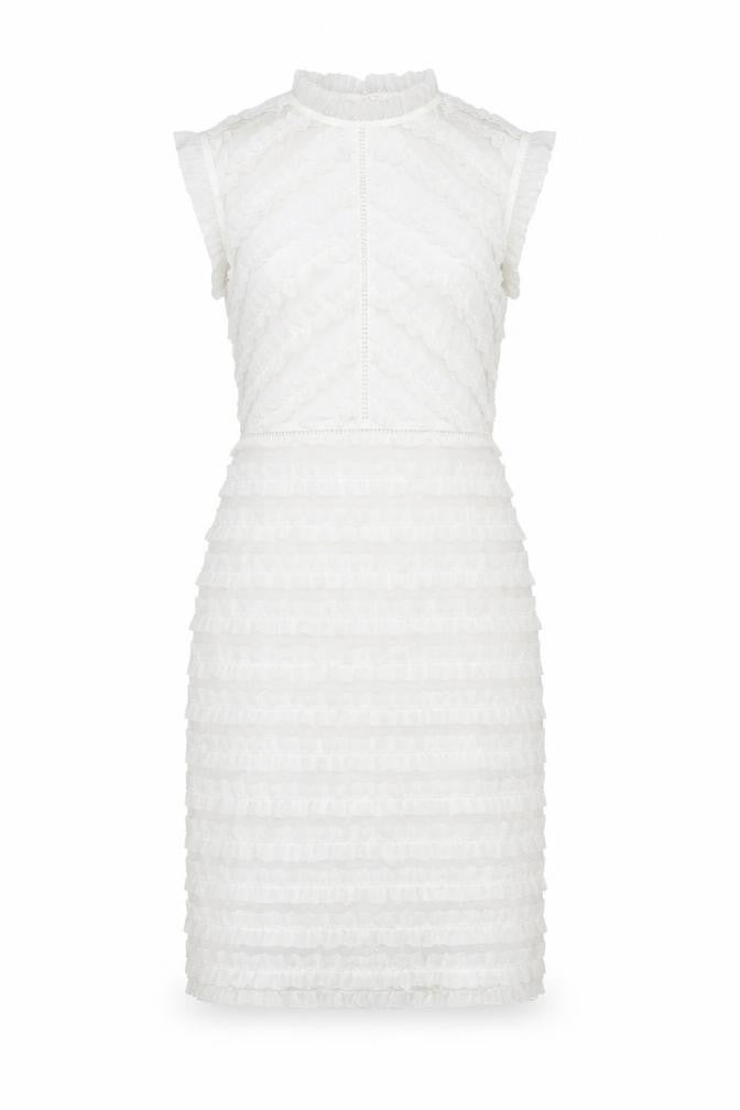 Lipsy Women's White Sheath Dress Size 8 Party Elegant