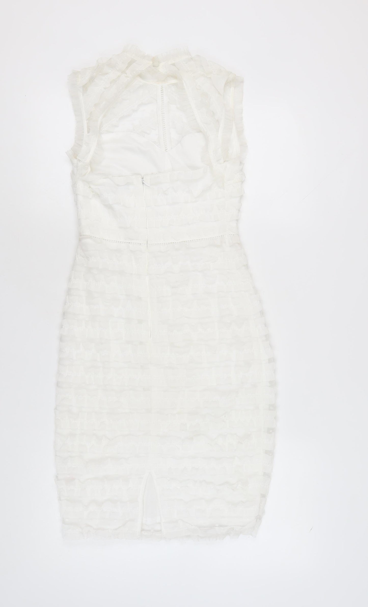 Lipsy Women's White Sheath Dress Size 8 Party Elegant