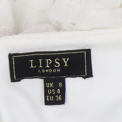 Lipsy Women's White Sheath Dress Size 8 Party Elegant