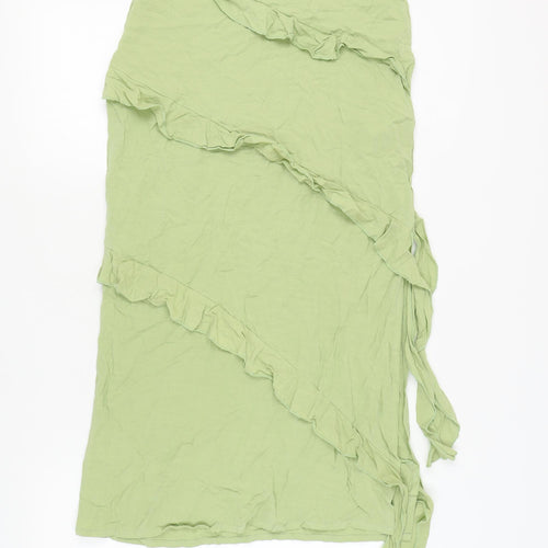 Motel Women's Green Wrap Midi Skirt - Size S