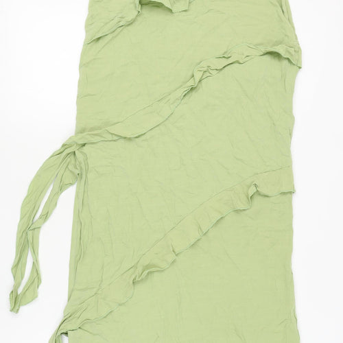 Motel Women's Green Wrap Midi Skirt - Size S