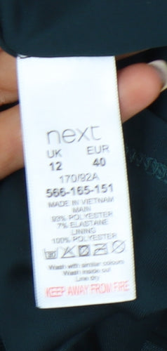 Next Women's Green Velvet Dress, Size 12, V-Neck