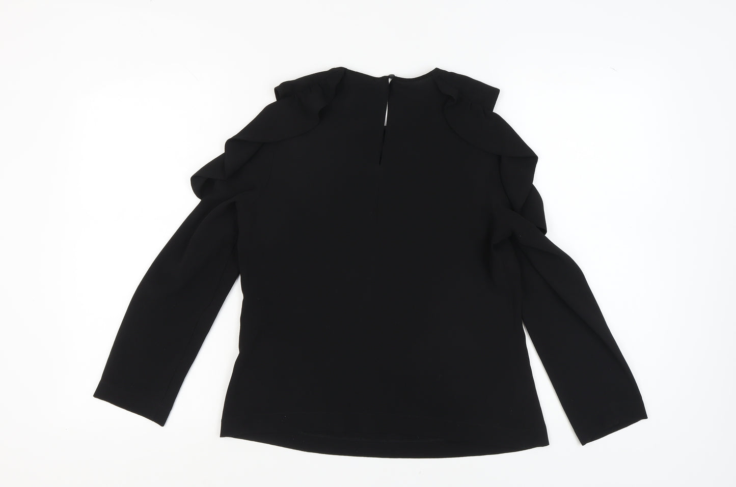 Topshop Women's Black Cold Shoulder Blouse, Size 10
