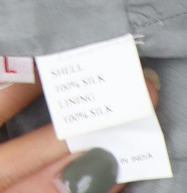 Twin-Set Women's Grey Silk Sleeveless Sheath Dress L