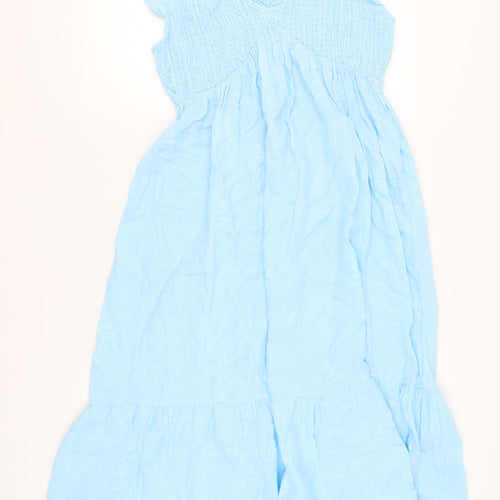 Seed Heritage Women's Blue Linen Dress Size 16