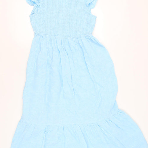 Seed Heritage Women's Blue Linen Dress Size 16