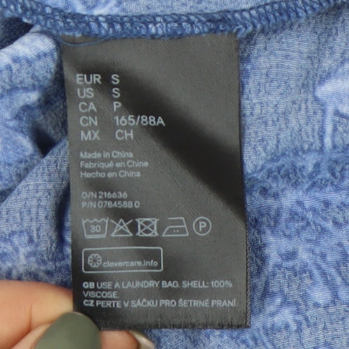 H&M Women's Blue Floral Wrap Dress Viscose Maternity S