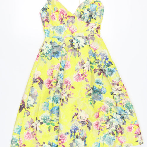 New Look Women's Multicoloured Fit & Flare Dress Size 8