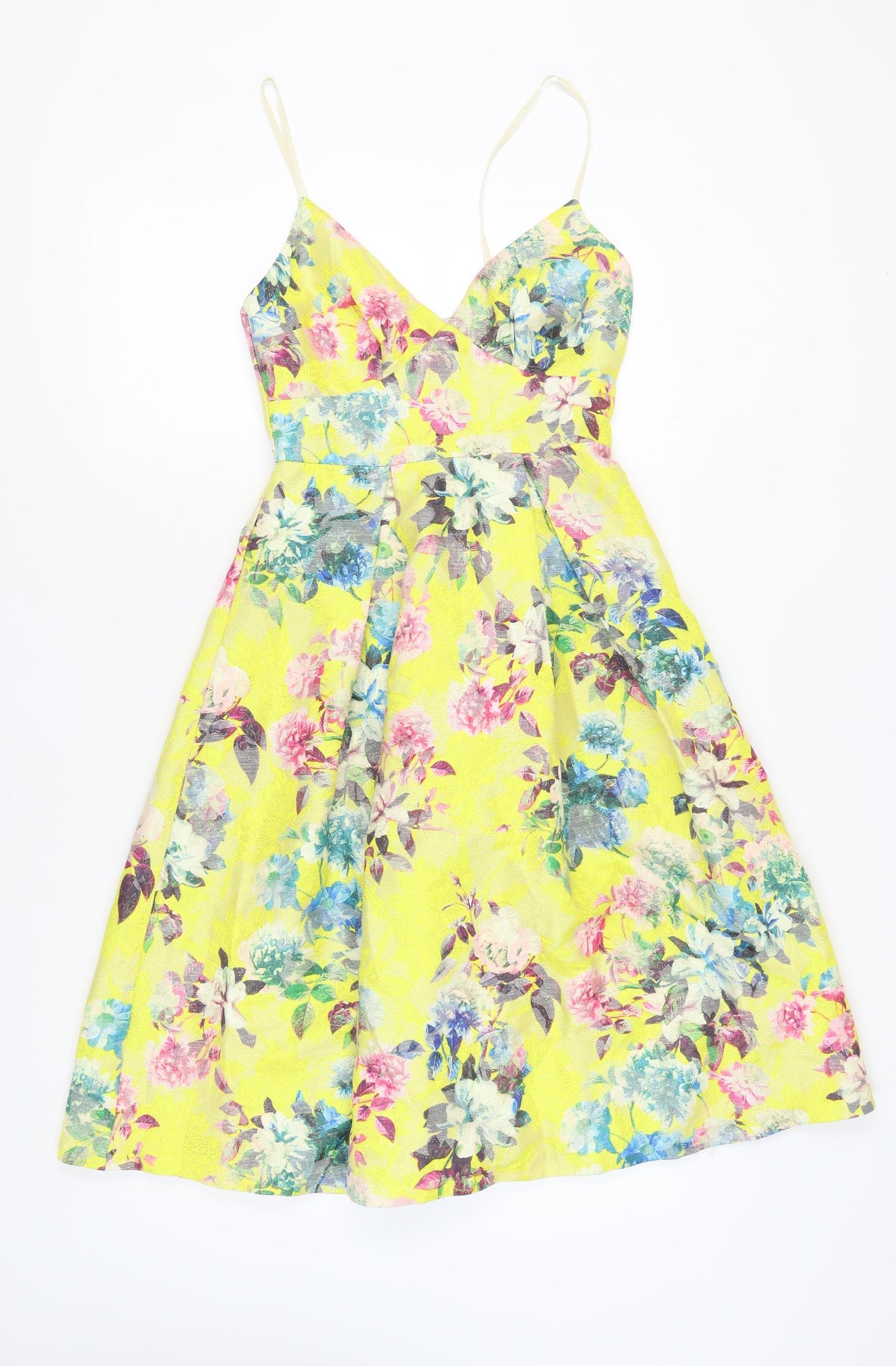 New Look Women's Multicoloured Fit & Flare Dress Size 8