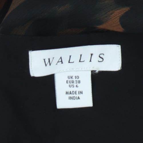 Wallis Women's Brown Midi Wrap Dress Size 10