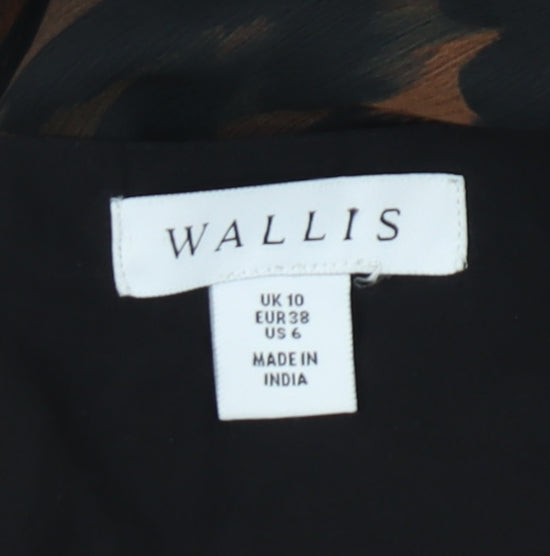 Wallis Women's Brown Midi Wrap Dress Size 10