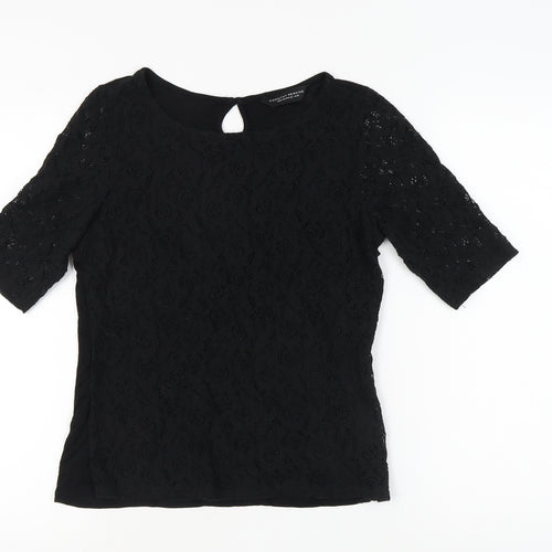 Dorothy Perkins Black Lace Blouse UK 12 Women's Casual