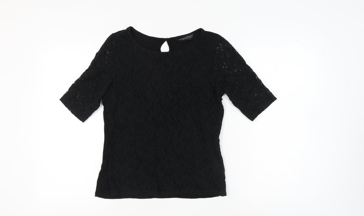 Dorothy Perkins Black Lace Blouse UK 12 Women's Casual