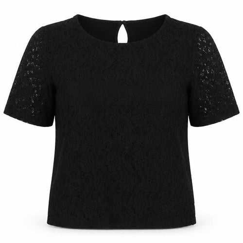 Dorothy Perkins Black Lace Blouse UK 12 Women's Casual