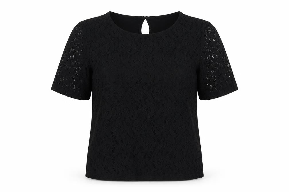 Dorothy Perkins Black Lace Blouse UK 12 Women's Casual