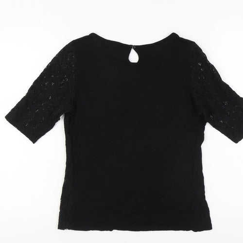 Dorothy Perkins Black Lace Blouse UK 12 Women's Casual