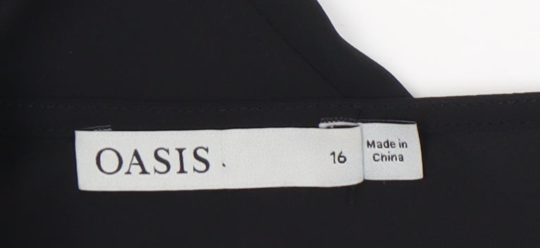 Oasis Women's Black Tank Top, Size 16, V-Neck