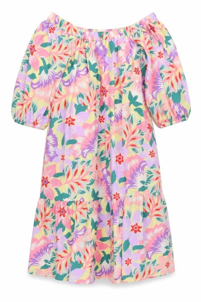 Front view of ASOS DESIGN Women's Multicoloured Plus Size Dress