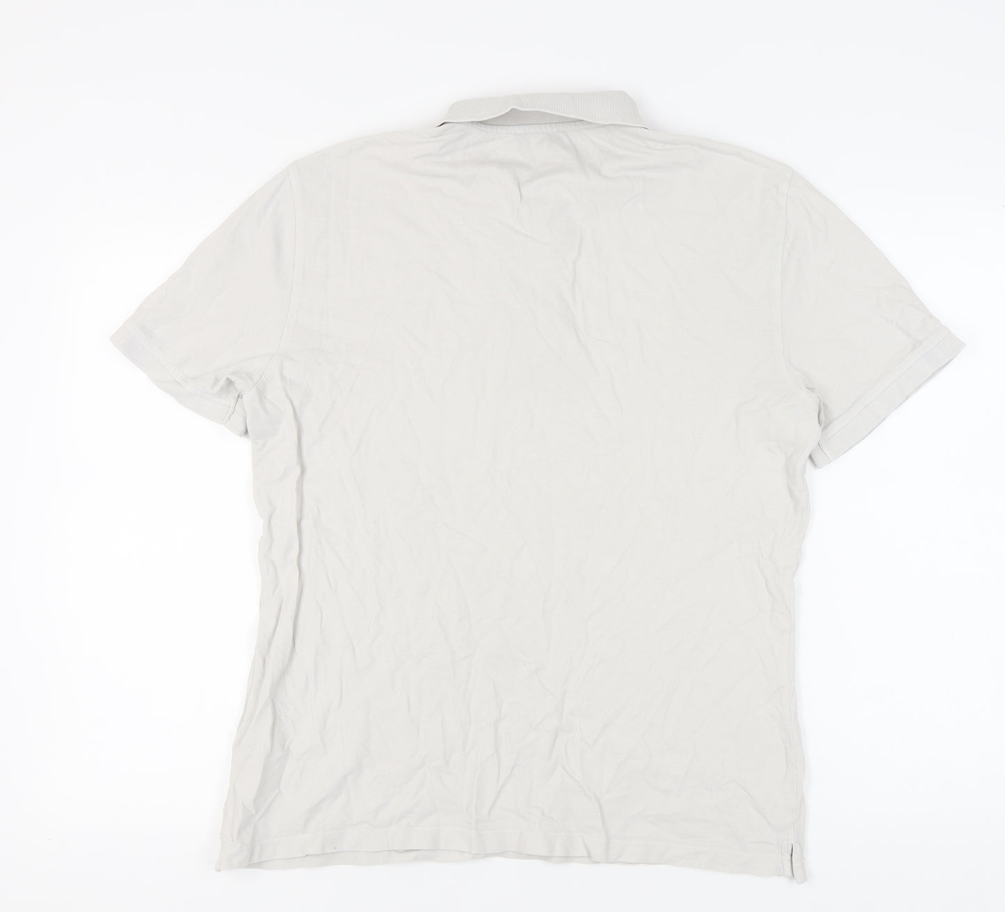 Reiss Men's Grey Polo Shirt - Size L Short Sleeve