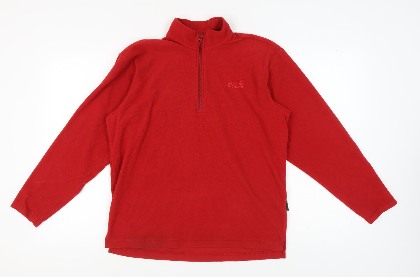 Jack Wolfskin Men's Red Fleece 1/2 Zip Sweatshirt S
