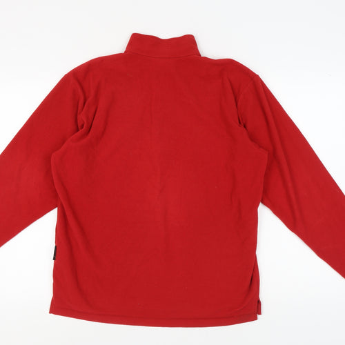 Jack Wolfskin Men's Red Fleece 1/2 Zip Sweatshirt S