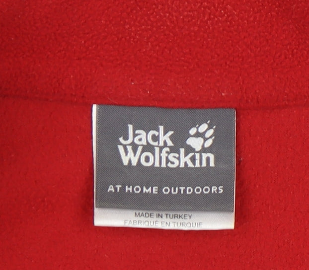 Jack Wolfskin Men's Red Fleece 1/2 Zip Sweatshirt S