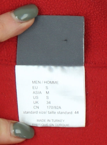 Jack Wolfskin Men's Red Fleece 1/2 Zip Sweatshirt S