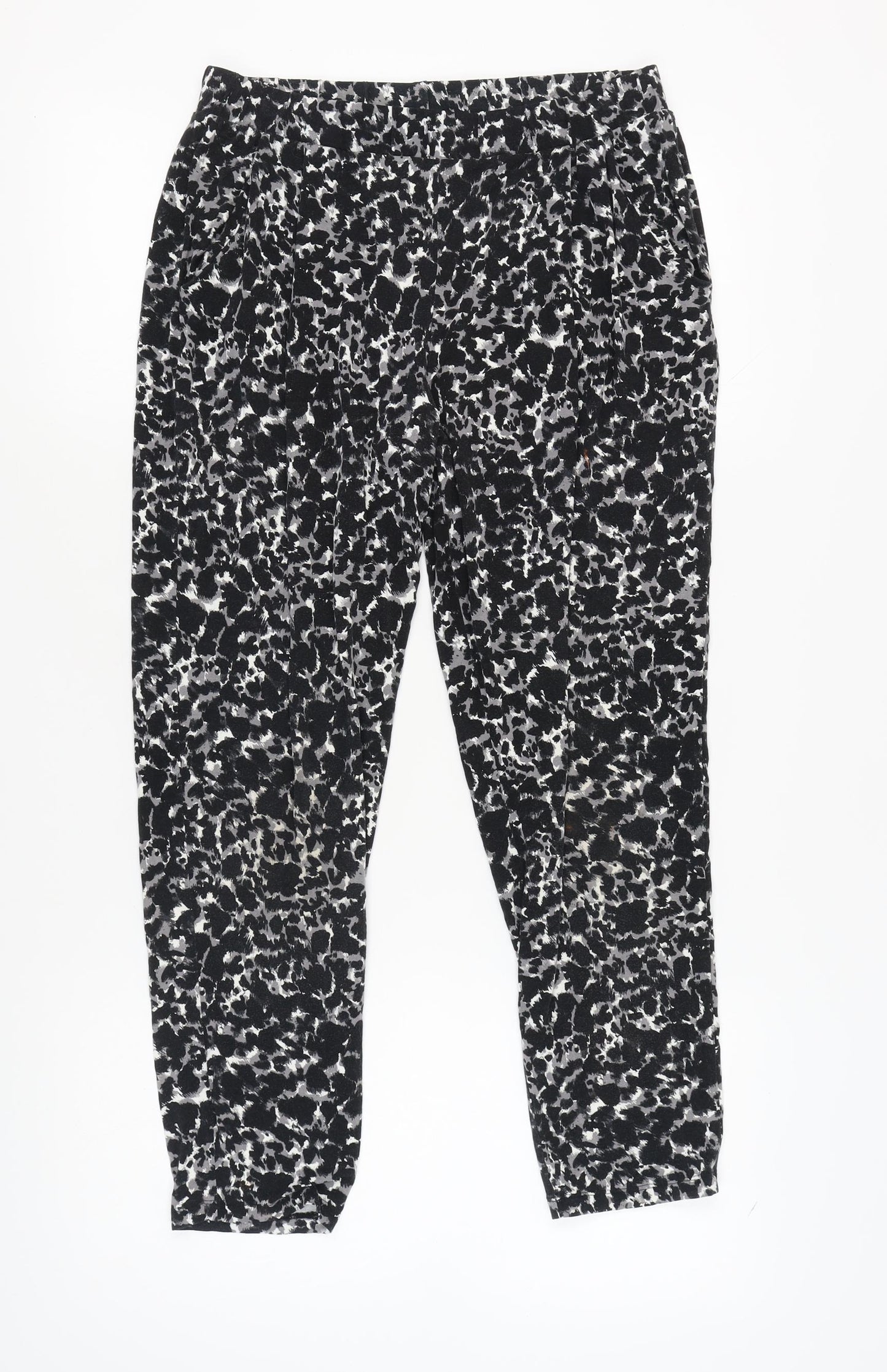 Marks and Spencer Women's Black Animal Print Trousers