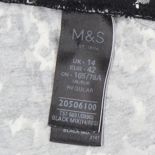 Marks and Spencer Women's Black Animal Print Trousers
