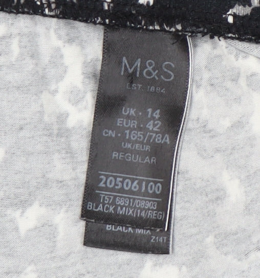 Marks and Spencer Women's Black Animal Print Trousers