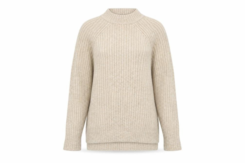 Front view of Marks & Spencer Women's Beige jumper XS