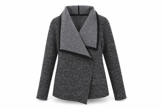 Front view of Next Women's Grey Cowl Neck Cardigan, size 12
