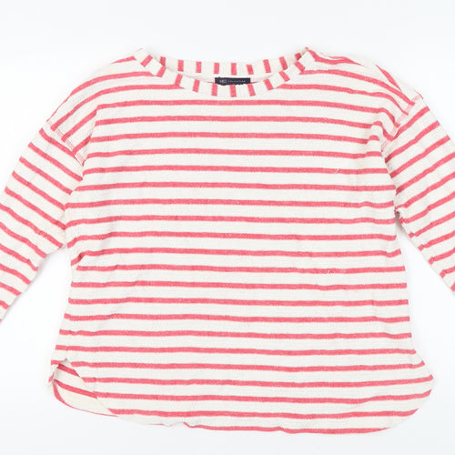 Marks and Spencer Women's Red Striped Sweatshirt Size 20