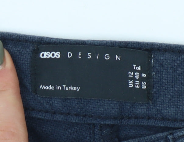 ASOS Design Women's Blue Tall Size 12 Pleated Trousers