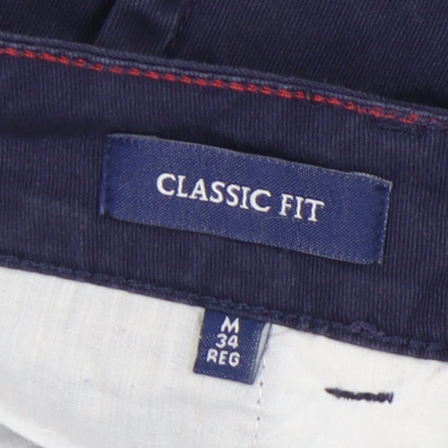 Saxnet Ltd Men's Blue Classic Chino Trousers, M, Cotton