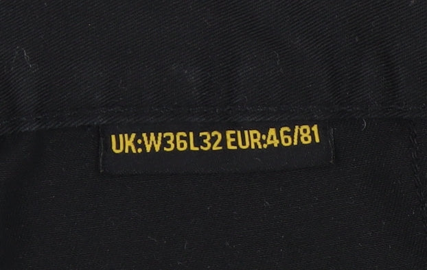 Site Men's Black Cargo Trousers, Size L, 36W 32L