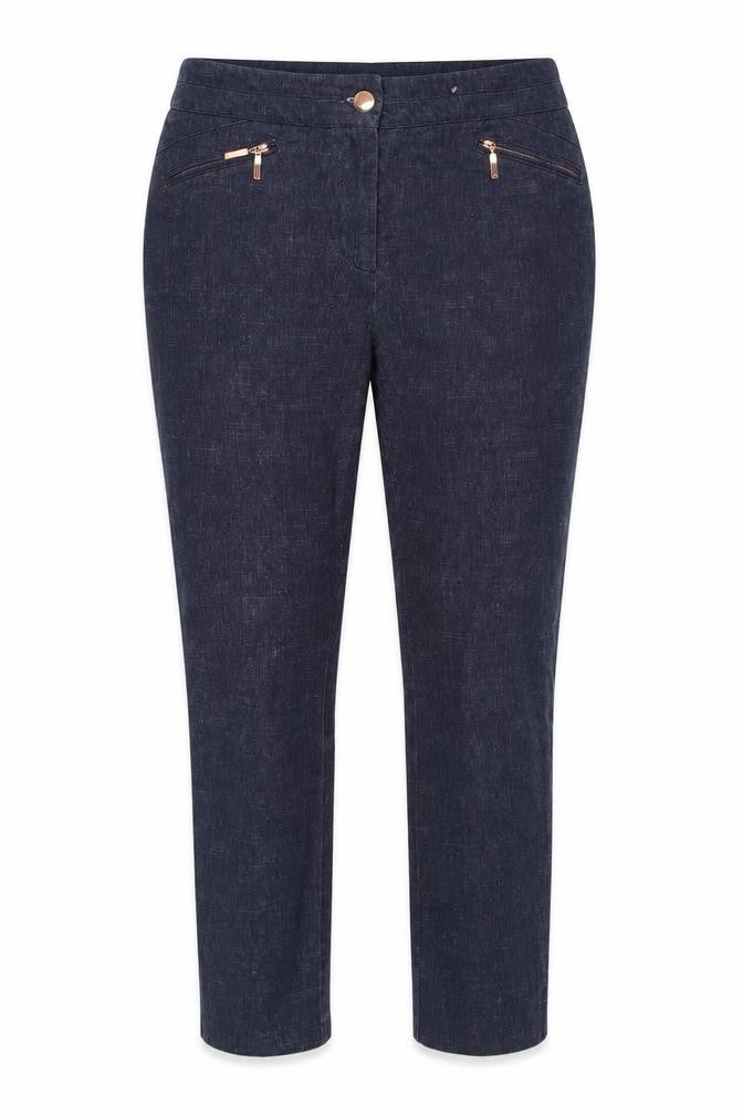 Front view of Marks & Spencer Women's Blue Regular Trousers, size 12
