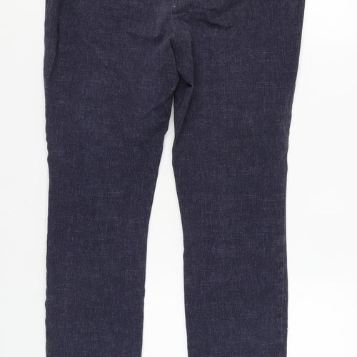 Marks and Spencer Women's Blue Regular Trousers, Size 12