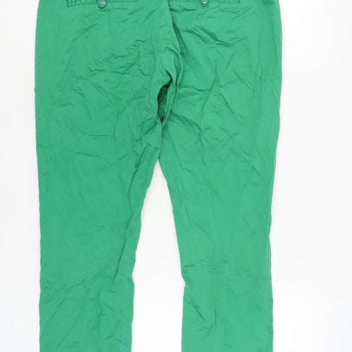 Bifurus Women's Green Trousers, Size 30, Button Pocket