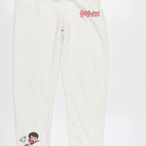 Harry Potter Girls White Cotton Joggers 11-12 Years