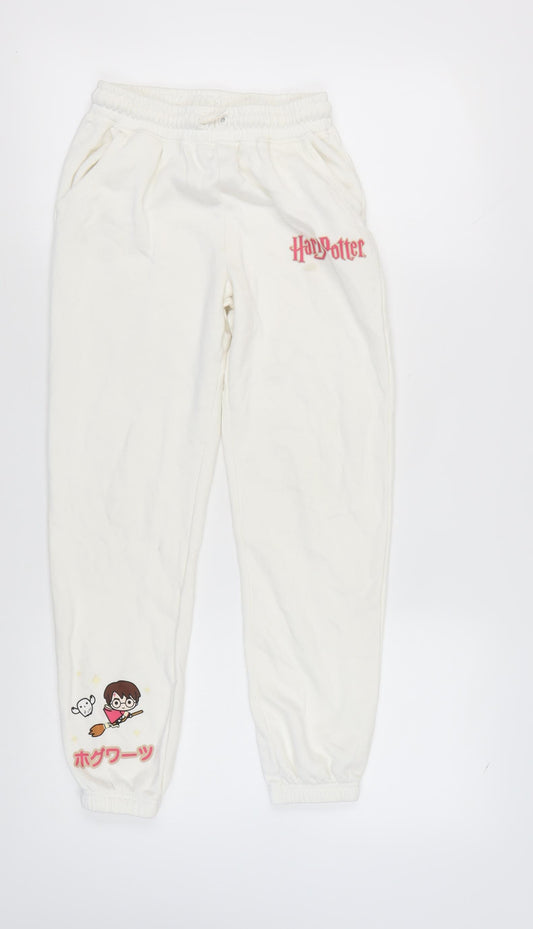 Harry Potter Girls White Cotton Joggers 11-12 Years