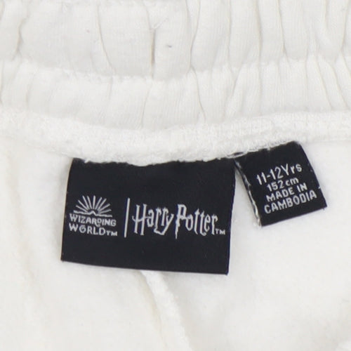 Harry Potter Girls White Cotton Joggers 11-12 Years