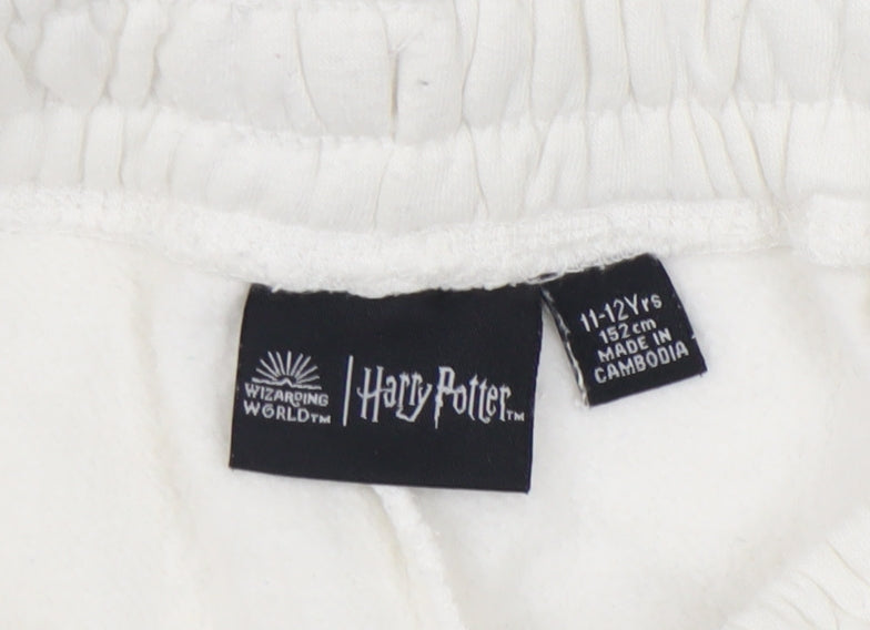 Harry Potter Girls White Cotton Joggers 11-12 Years