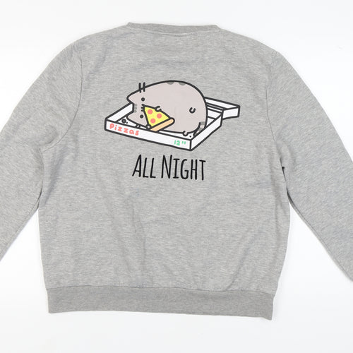 Pusheen Women's Grey Sweatshirt, L, Cartoon Print