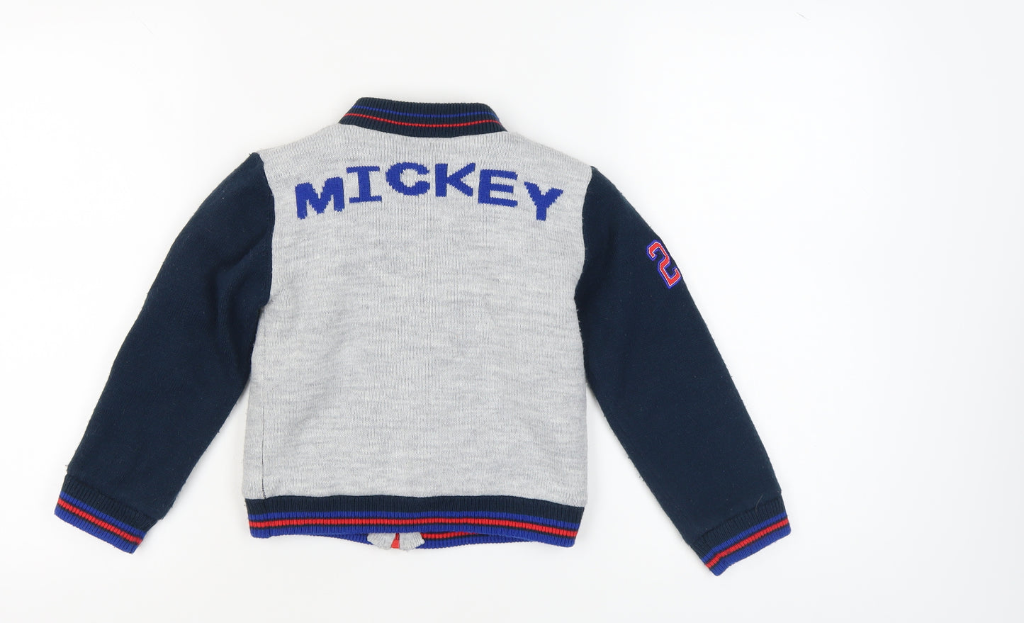 Disney Girls Mickey Mouse Varsity Jacket Grey 5-6 Years