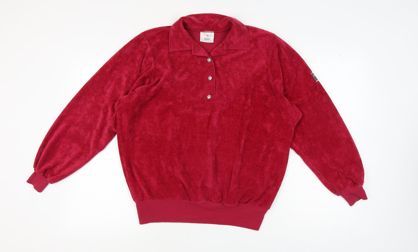 Apollo Sports Women's Red Henley Sweatshirt Medium